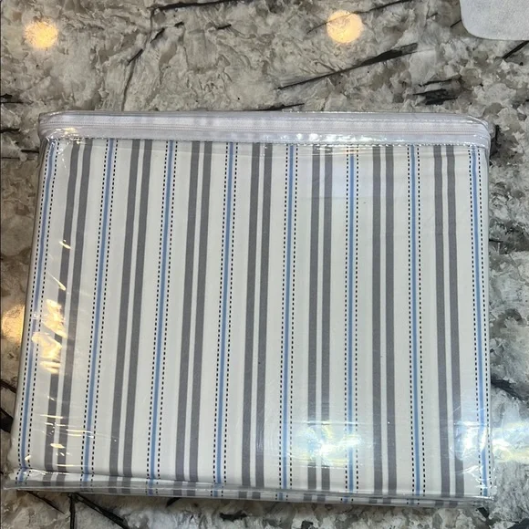 Gray and Blue Striped Bedding Sheets - Picture 2 of 2